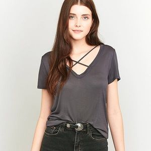 Urban outfitters cross front T-shirt Green